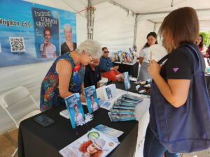 Author doing book signing